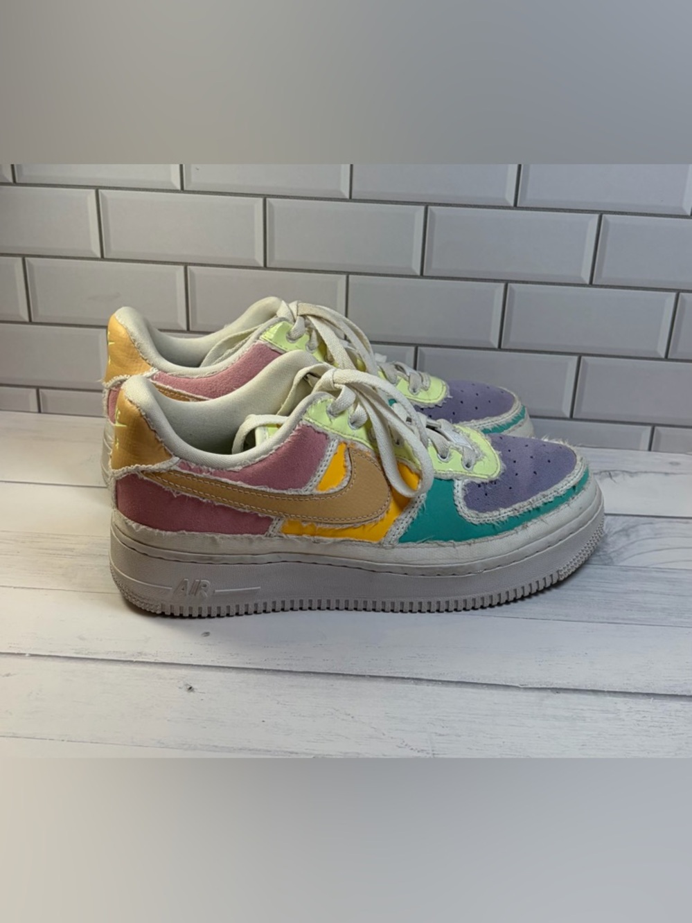 Nike  AIR FORCE 1  AF1 :8 Women Multicolor Patchwork Low-Top Sneakers